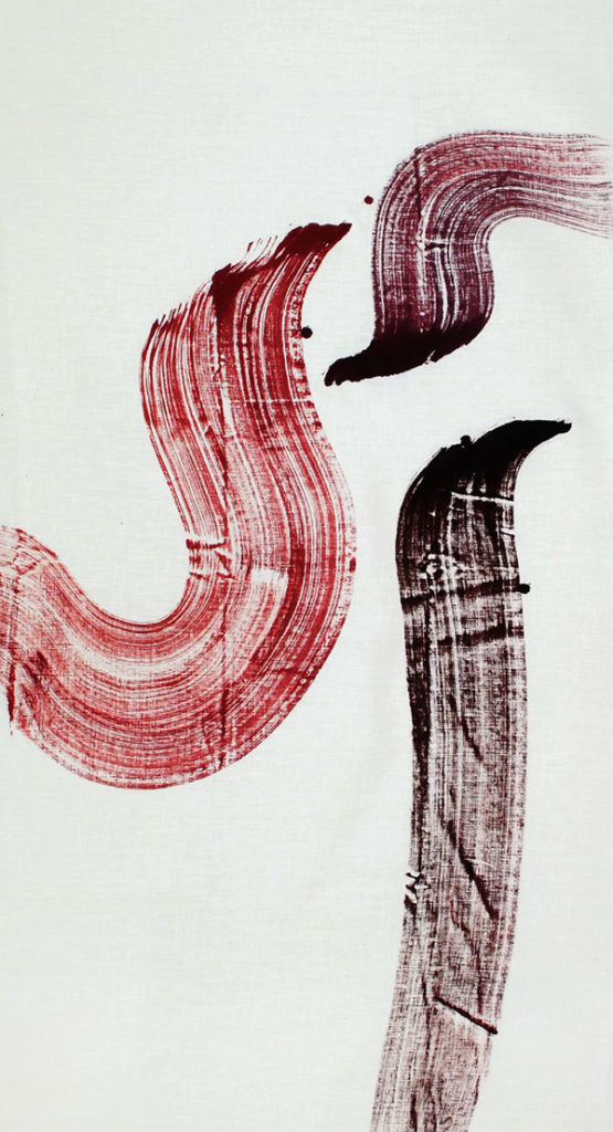 brush, mark, line work, time, timeless, red, trace, wash, sea, waves, mystery, momentum
