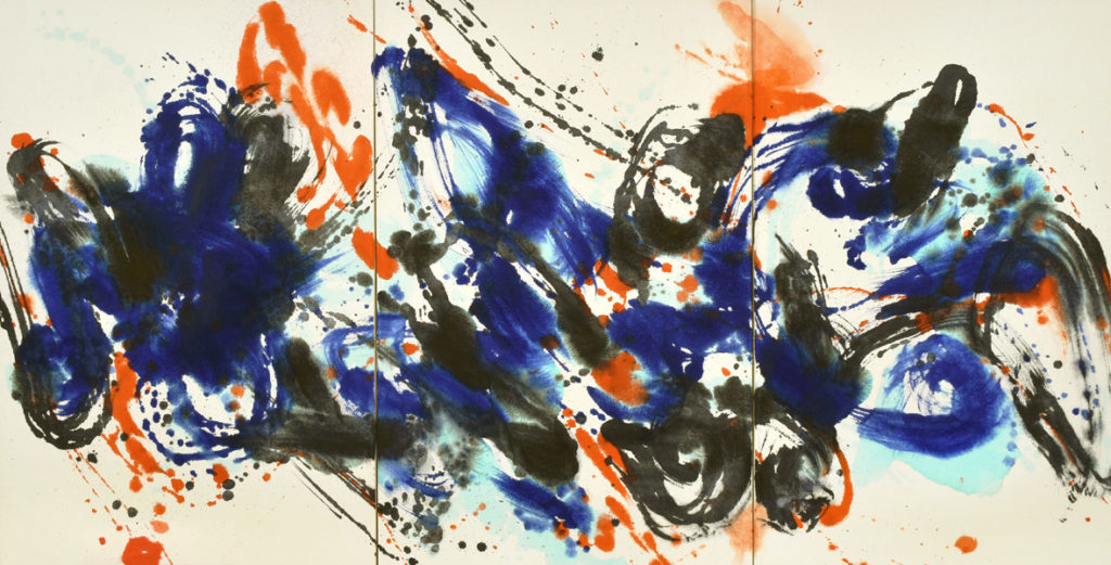 Kinesis, movement, energy, color and form, dots, brush, joy, colors, Abstract Expressionism, light, Pollock, orange, blue, joy